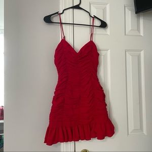 Lucy in the Sky ruched red dress